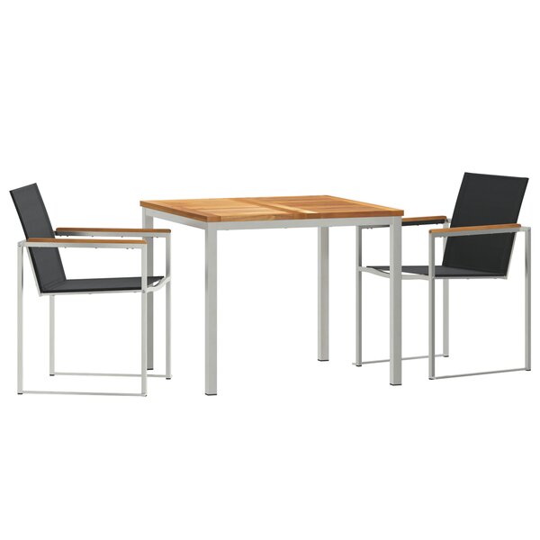 Ensemble de repas de jardin vidaXL 3 pièces en teck massif