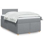 vidaXL Sommier à lattes de lit avec matelas Gris clair 120x200cm Tissu