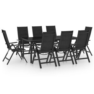 vidaXL Ensemble à manger de jardin 9 Pièces aluminium anthracite