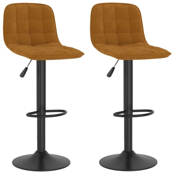 vidaXL Tabourets de bar lot de 2 marron velours
