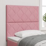 Tête de lit en velours rose vidaXL avec motif en blocs en diamant 100 cm