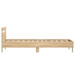vidaXL Cadre de lit tête de lit et lumières LED chêne sonoma 90x190 cm