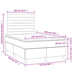 vidaXL Sommier à lattes de lit matelas et LED taupe 120x190 cm tissu