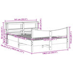 vidaXL Cadre de lit avec tête de lit blanc 135x190 cm bois pin massif