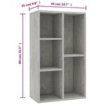 vidaXL Bibliothèque/Buffet Gris béton 50x25x80 cm Bois d’ingénierie