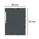 Chemise À Élastiques 3 Rabats Carte Lustrée 355g/m2 - Gris - X 50 - Exacompta