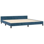vidaXL Cadre de lit avec tête de lit Bleu foncé 200x200 cm Velours