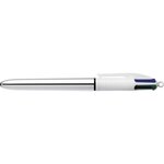 Stylo bille 4 colours shine argent pte moy. 4 couleurs classiques x 12 bic