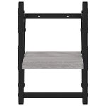 vidaXL Étagères murales avec barres 2 Pièces sonoma gris 20x25x30 cm