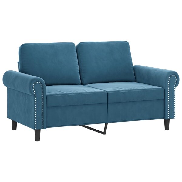 vidaXL Canapé à 2 places Bleu 120 cm Velours