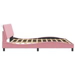 vidaXL Cadre de lit avec lumières LED rose 180x200 cm velours