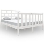 vidaXL Cadre de lit Blanc Bois de pin massif 140x190 cm