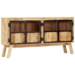 vidaXL Buffet Marron et noir 160x30x80 cm Bois de manguier solide brut