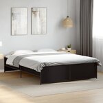 vidaXL Cadre de lit noir 150x200 cm bois d'ingénierie et métal