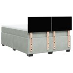 vidaXL Sommier à lattes de lit et matelas Gris clair 160x200cm Velours