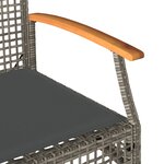 vidaXL Banc de jardin avec coussin gris résine tressée et acacia