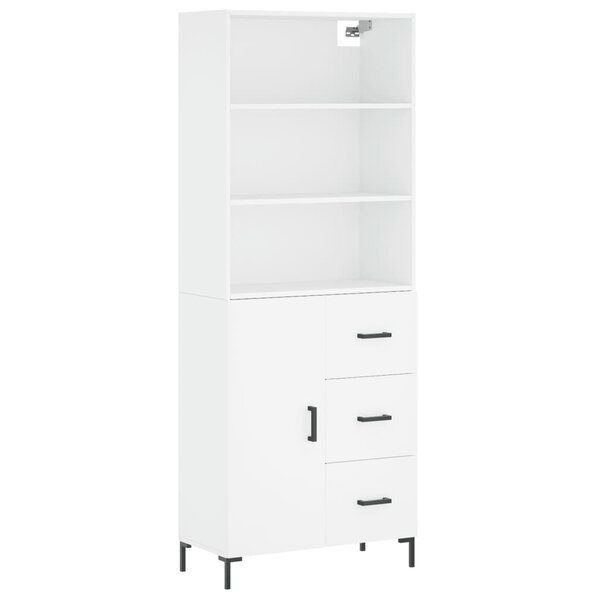 vidaXL Buffet haut Blanc 69 5x34x180 cm Bois d'ingénierie