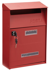 Boîte aux Lettres en Acier Up D-2006/R Fenêtres Transparentes Rouge
