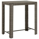 vidaXL Ensemble de bar de jardin 7 Pièces avec coussins gris poly rotin