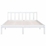 vidaXL Cadre de lit Blanc Bois de pin massif 160x200 cm