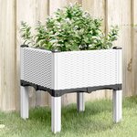 vidaXL Jardinière avec pieds blanc 40x40x42 cm PP