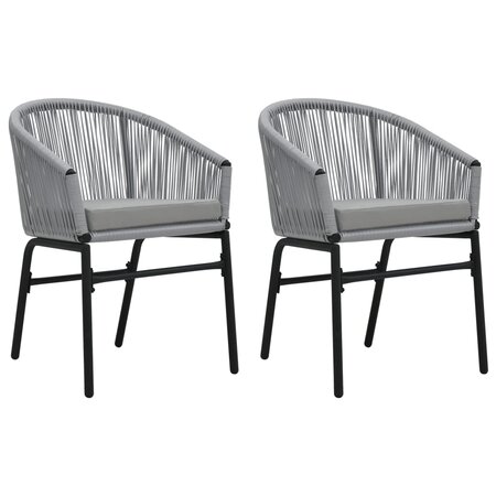 vidaXL Chaises de jardin 2 Pièces Anthracite Rotin PE