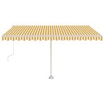 vidaXL Auvent automatique sur pied 400x300 cm Jaune et blanc