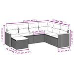 vidaXL Salon de jardin avec coussins 7 Pièces beige résine tressée