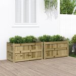 vidaXL Jardinières 2 Pièces bois de pin imprégné