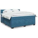vidaXL Sommier à lattes de lit et matelas bleu 180x200 cm velours