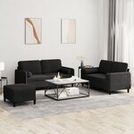 vidaXL Ensemble de canapés 3 Pièces avec coussins noir velours