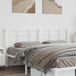 vidaXL Tête de lit métal blanc 180 cm