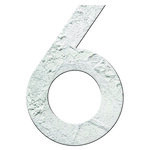 Numéro 6- Numéro adhésif pour boîtes aux lettres- Pierre véritable 50 mm  Albatre