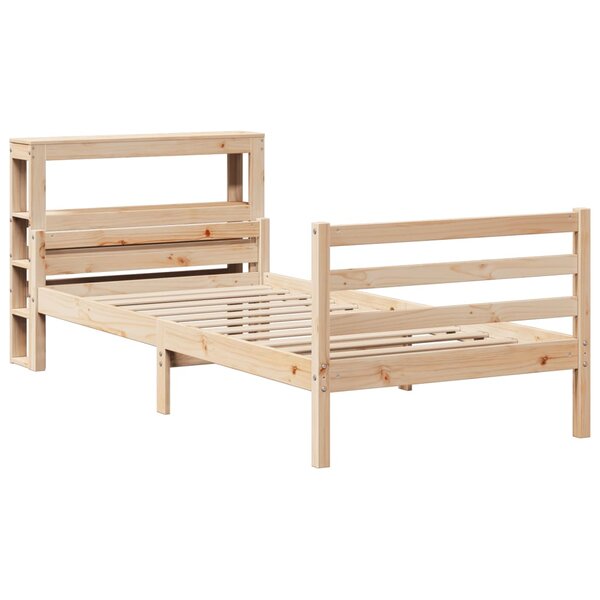 vidaXL Cadre de lit avec tête de lit 75x190 cm bois de pin massif