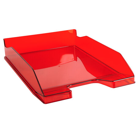 Corbeille À Courrier Combo Midi Transparent - Rouge Carmin Brillant - X 6 - Exacompta