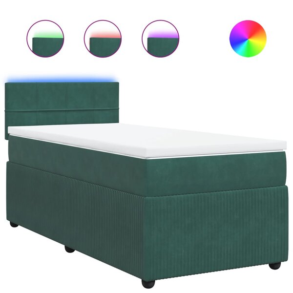vidaXL Sommier à lattes de lit avec matelas Vert foncé 100x200 cm