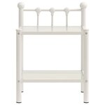 vidaXL Table de chevet Blanc/transparent 45x34 5x60 5cm Métal et verre