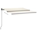 vidaXL Auvent manuel rétractable avec LED 3 5x2 5 m Crème