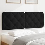 vidaXL Coussin de tête de lit noir 140 cm velours