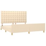 vidaXL Cadre de lit avec tête de lit Crème 160 x 200 cm Tissu