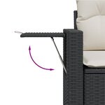 vidaXL Salon de jardin 6 Pièces avec coussins noir résine tressée