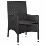 vidaXL Salon de jardin 4 Pièces avec coussins Noir Résine tressée