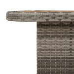 vidaXL Table de jardin gris 110x110x71 cm Résine tressée bois d'acacia