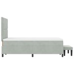 vidaXL Lit à ressorts avec Matelas & Banc Gris Clair 120x190 cm Velours