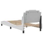 vidaXL Cadre de lit avec lumières LED blanc 90x200 cm similicuir