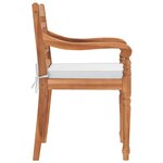 vidaXL Chaises Batavia lot de 2 avec coussins Bois de teck solide