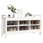 vidaXL Banc d'entrée Blanc 110x40x60 cm Bois de pin massif
