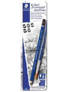 étui en métal de 5 Crayon Mars Lumograph aquarell STAEDTLER