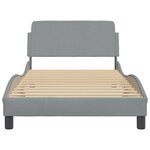 vidaXL Cadre de lit avec tête de lit Gris clair 100x200 cm Tissu