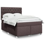 vidaXL Sommier à lattes de lit avec matelas Marron foncé 140x200 cm